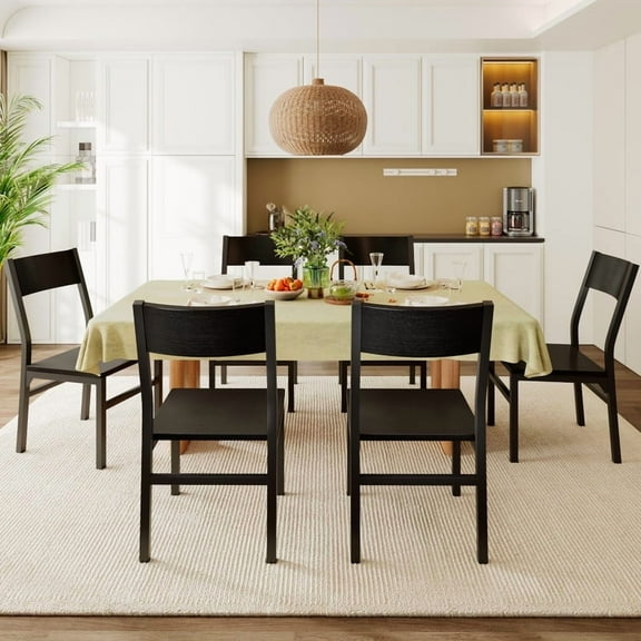 iPormis 35''Tall Dining Chairs Set of 6, Dining Room Chairs with MDF Board & Metal Frame, Perfect for Small Space, Easy Clean,Black