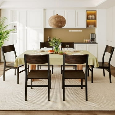 iPormis 35''Tall Dining Chairs Set of 6, Dining Room Chairs with MDF Board & Metal Frame, Perfect for Small Space, Easy Clean,Espresso