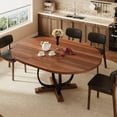 thumbnail image 1 of iPormis 59'' Extendable Round Dining Table for 4 to 8, Kitchen Table with Sturdy X-Base Metal Legs, MDF Board , Space Saving, Easy Assembly,Walnut, 1 of 8