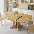 thumbnail image 1 of iPormis 59" Round Extendable Dining Room Table for 6, Modern Oval Kitchen Table with Heavy Duty Wood Base, Dinette for Kitchen Living Room,Oak, 1 of 8