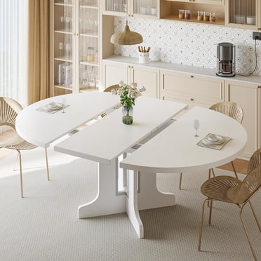 Cocosity Space Saving Versatile Folding Kitchen Dining Table with Wheels & Storage Shelf for ...