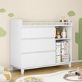 thumbnail image 1 of iPormis Baby Dresser with Changing Table Top, 4 Drawers & 2 Open Shelves, Multi-Functional Nursery Changing Station with Storage, Pearl White, 1 of 9