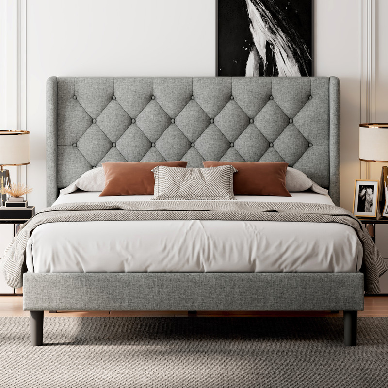 Aiho Full Lift Up Storage Bed, Full Size Bed Frame with Big Underneath ...