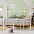 thumbnail image 1 of iPormis Twin Size Metal Platform Bed Frame with Vintage Victorian Headboard & Footboard, Heavy Duty Bed Frame with 14 Steel Slats Support, White, 1 of 7