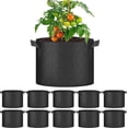 thumbnail image 1 of iPower 10 Pack 10 Gallon Grow Bags, Garden Planting Nonwoven Fabric Pots with Reinforced Handle, Heavy Duty and Aeration Planter Pot for Tomato, Fruits, Vegetables and Flowers, Black, 1 of 7