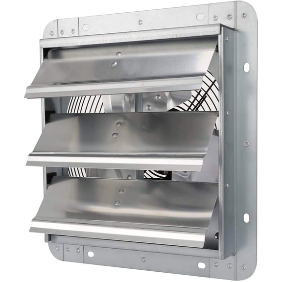 iPower 10" Wall Mounted Shutter Exhaust Fan, Automatic Shutter, High Speed 1650RPM,Silver