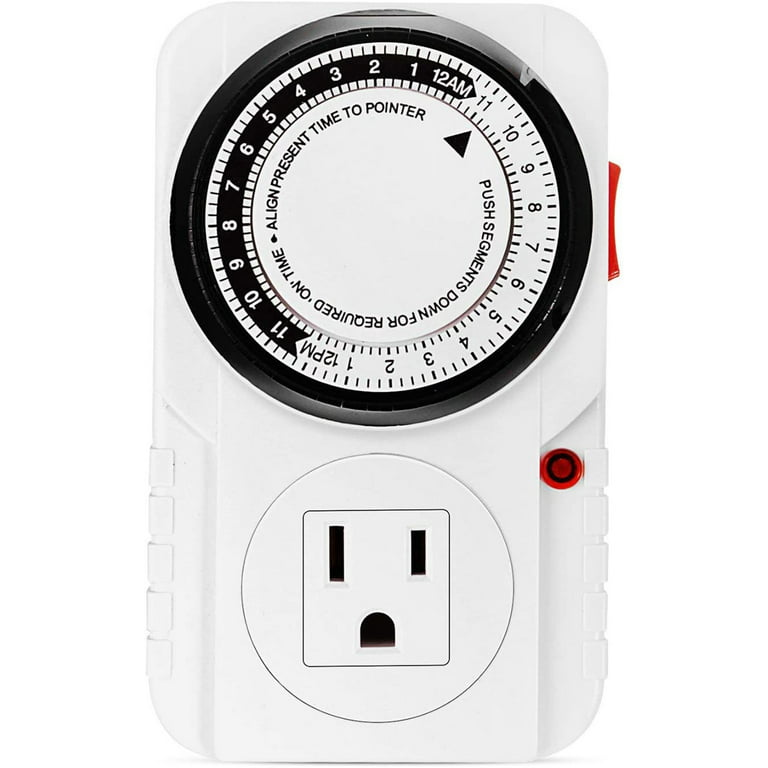 iPower 120 Volt 24 Hour Heavy Duty Plug-in Mechanical Timer