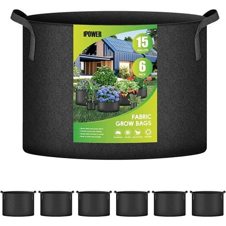 iPower 15 Gallon 6-Pack Plant Grow Bag Fabric Pots Containers
