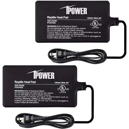 iPower 2 Pack 4"x7" Reptile Heat Pad Under Tank Terrarium Heater Heat Mat