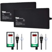 iPower 2-Pack 6"x8" Under Tank Heater for Reptile Terrariums Heat Mats with Digital Thermostat Temperature Controller