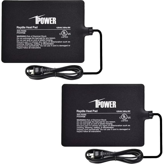 iPower 2 Pack 6"x8" Under Tank Heater for Reptile Terrariums Heat Mats