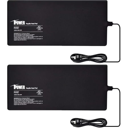 iPower 2 Pack 8"x18" Under Tank Heater for Reptile Terrariums Heat Mats-24 Watt