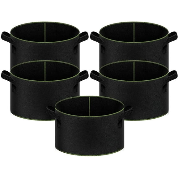 iPower 20-Gallon 5-Pack Grow Bags Thickened Nonwoven Fabric Pots