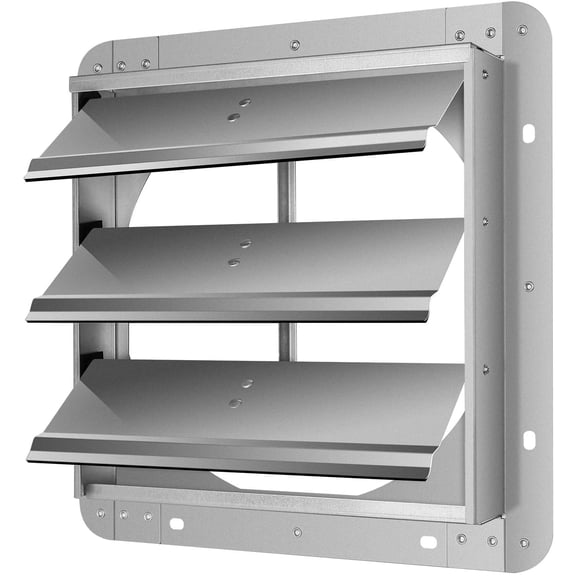 iPower 20-inch Square Automatic Gravity Shutter Louver Vent, Silver