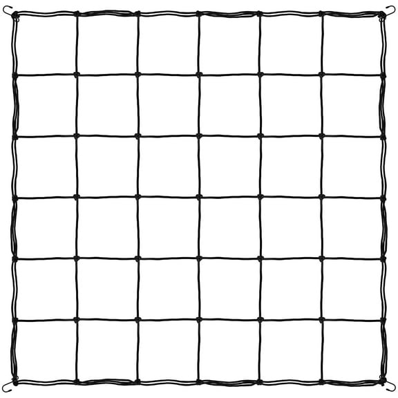iPower 2x2FT Flexible Elastic Trellis Netting with Hooks for Grow Room, Climbing Plants Support, Flowers & Vegetables, Black