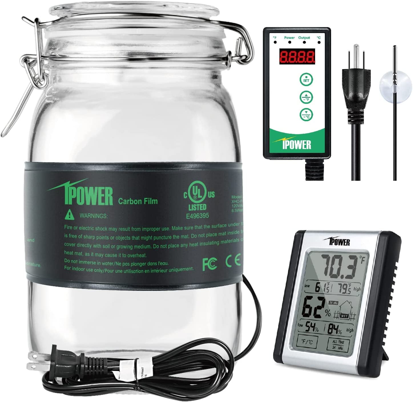 iPower 3" x 20" Heat Mat, Hydroponic Digital Thermostat Control and