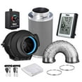 thumbnail image 1 of iPower 4'' 150CFM Inline Carbon Filter 25ft Ducting w/Controller & Temperature Humidity Tent Kits, Black, 1 of 8