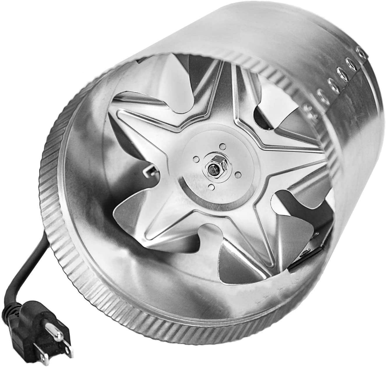 iPower 4 inch Inline Duct Fan 33 CFM, HVAC Exhaust Ventilation Fan with Low  Noise ,Silver 