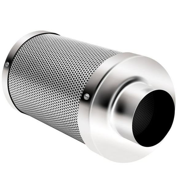 iPower 4 inch air carbon filter odor control scrubber with australia virgin charcoal for inline fan, reversible flange, prefilter included