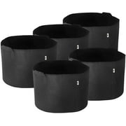 iPower 5-Pack 30 Gallon Plant Grow Bags Thickened Nonwoven Aeration Fabric Pots Durable, Black
