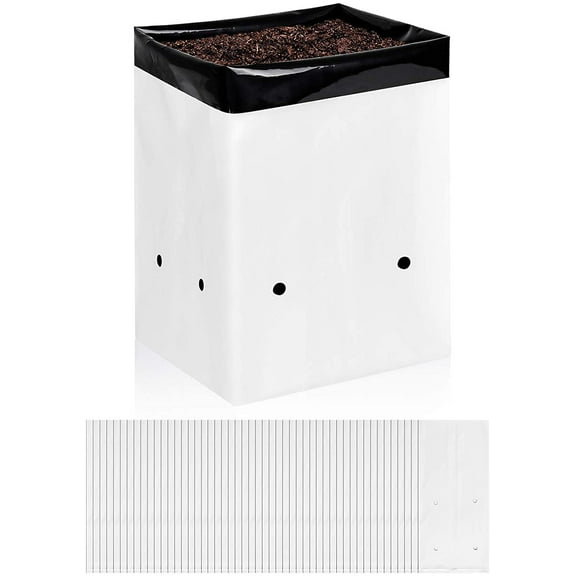 iPower 50-Pack 2 Gallon Grow Bags Film Containers for Seedling and Rooting