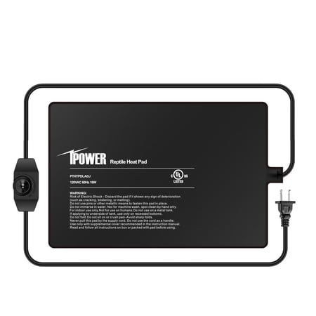 iPower 8" X 12" Reptile Heat Mat - 16W Under Tank Heater with Adjustable Thermostat for Turtles, Snakes, Lizards & Amphibians