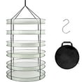 thumbnail image 1 of iPower 3 Feet 6 Layer Herb Drying Rack Hanging Foldable Dry Net with Heavy Duty Rings and Carrying Bag, for Plants, Seeds, and Buds, Green, 1-Pack, 1 of 7