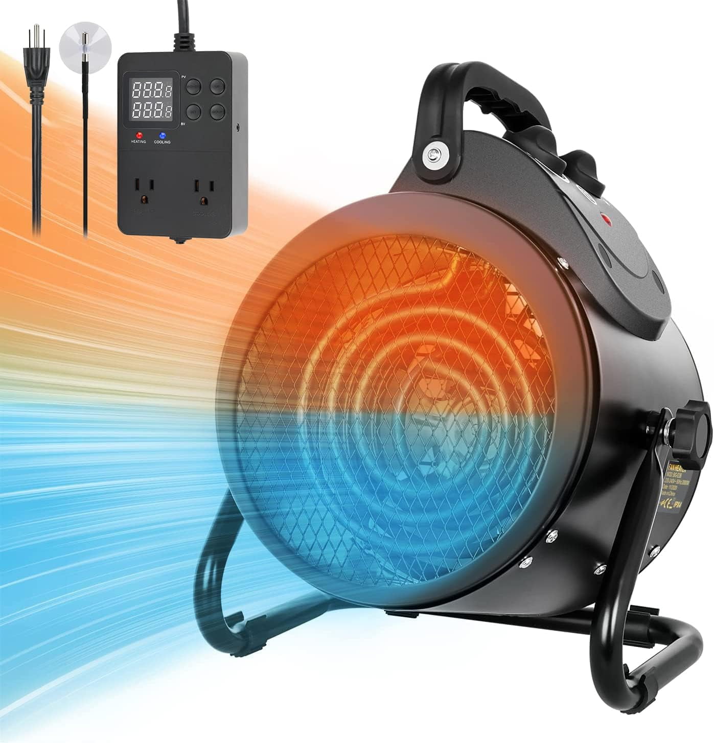 iPower Electric Heater Fan with Digital Cooling Thermostat Controller