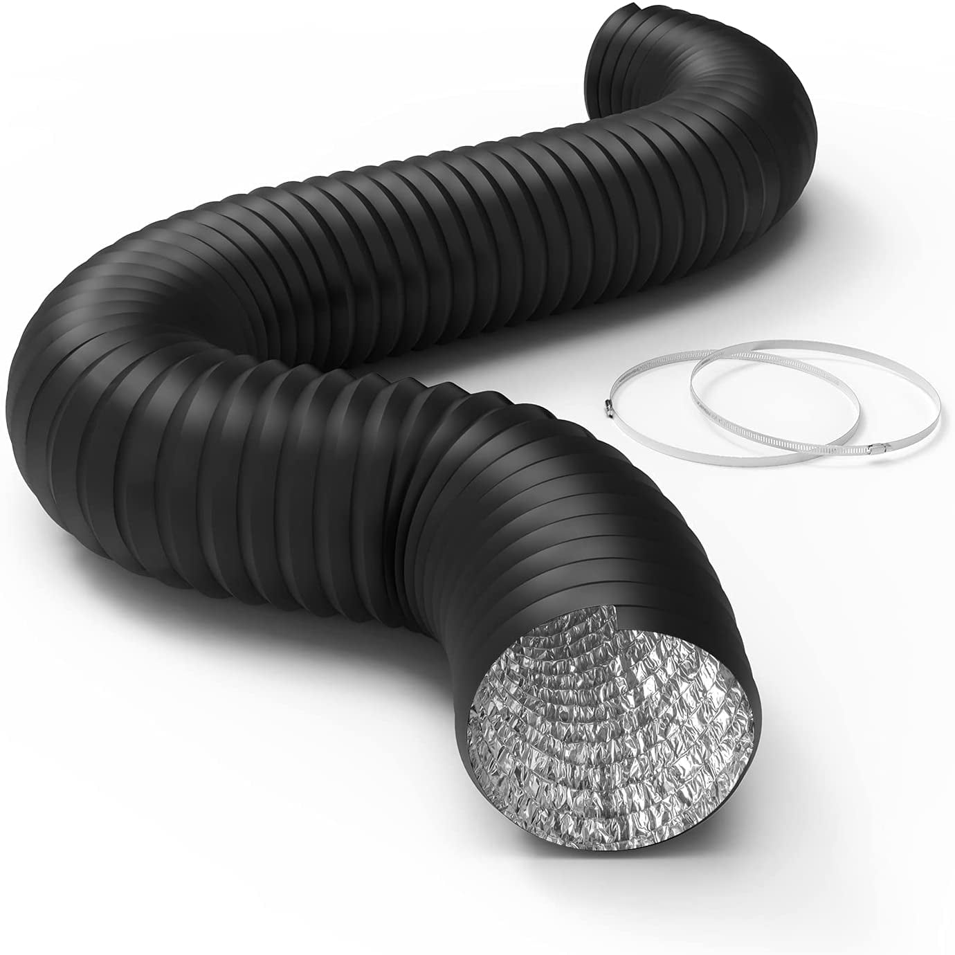 iPower Flexible 10 inch 8 ft Aluminum Ducting 4 Layer Protection