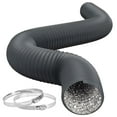 thumbnail image 1 of iPower 4 Inch 8 Feet Flexible Aluminum Ducting with 2 Clamps Included 4 Layer Protection Dryer Vent Hose for HVAC Heating Cooling Ventilation and Exhaust, Gray, 1 of 6