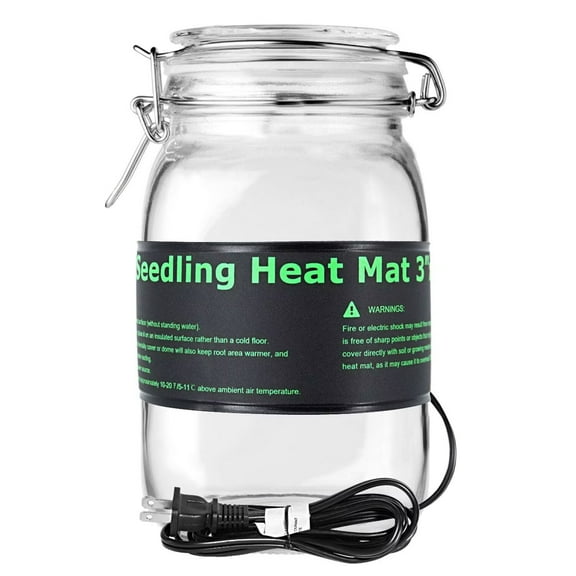 iPower 3" x 20" Seeding Heat Mat Upgraded Carbon Film Indoor Warm Hydroponic Plant Germination Starting Pad Durable Waterproof, Black, 1-Pack