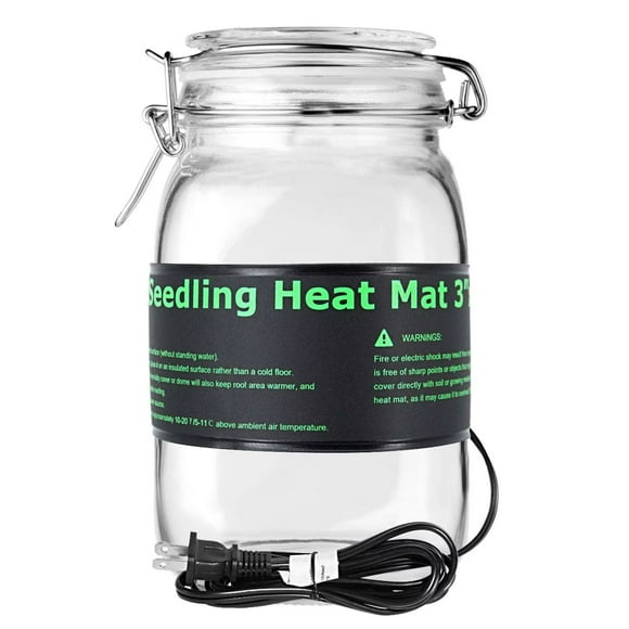 iPower 3" x 20" Seeding Heat Mat Upgraded Carbon Film Indoor Warm Hydroponic Plant Germination Starting Pad Durable Waterproof, Black, 1-Pack