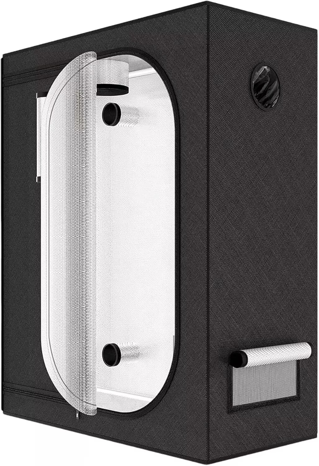 iPower Black and Silver Hydroponic Grow Tent with Removable Floor Tray