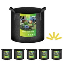 iPower Growlight Black 1 gal. Round Grow Bags (5 Pack)