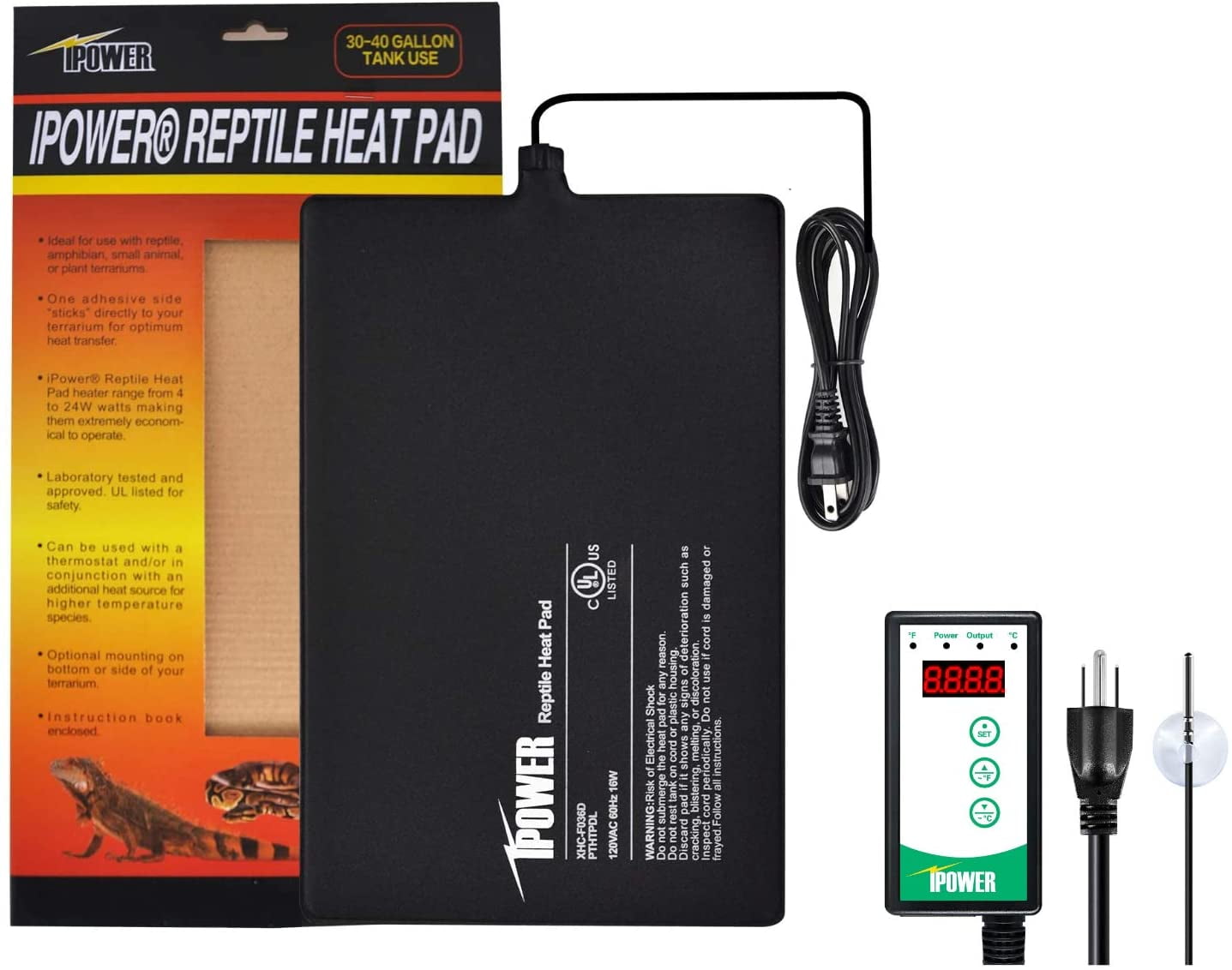 Durable Reptile Heating Pad with Digital Thermostat Combo Set 6“*8