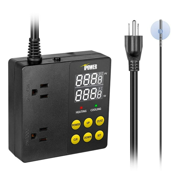 iPower Professional Digital Heating and Cooling Thermostat Controller ,Brewing Breeding Fermenter