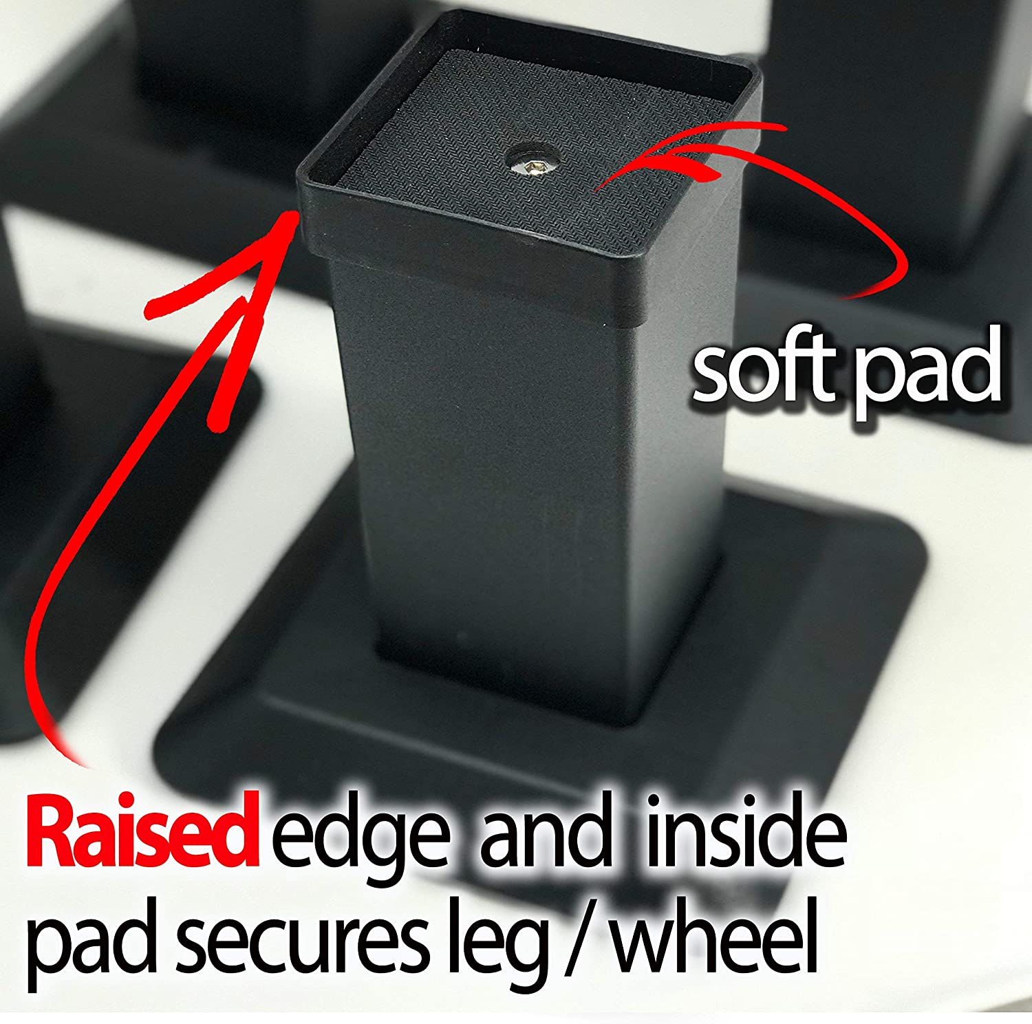 iPrimio Bed Risers Square 3 Inch Lift Heavy Duty 6 Pack Up to 6000lbs