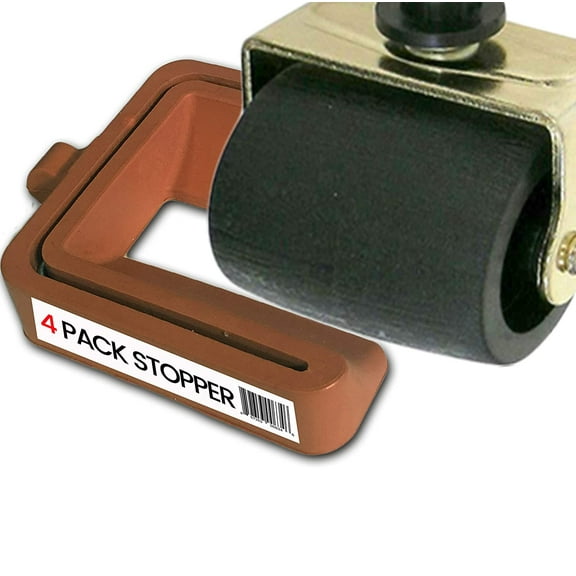 iPrimio Brown Caster Cups Rubber Non-Slip Furniture Grippers, Pads and Sliders 4 Pack