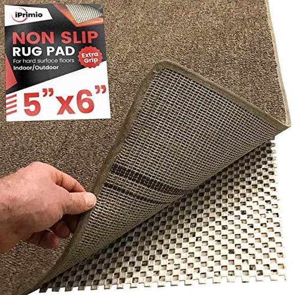 iPrimio Non Slip Area Rug Gripper Pad 5x6 for Bathroom, Indoor, Kitchen and Outdoor Area - Extra Grip for Hard Surface Floors