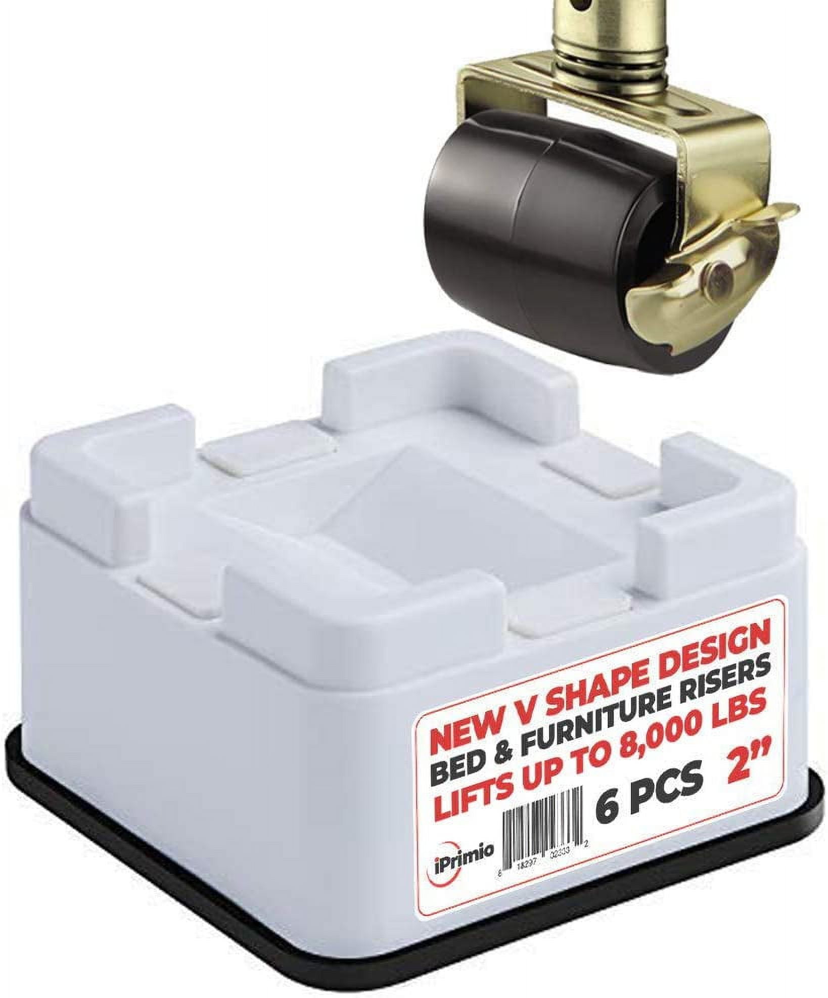 iPrimio V Shape Black Square Bed & Furniture Riser - 2 Inch Lift and ...