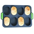 thumbnail image 1 of iPstyle Baguette Pan Silicone French Bread Loaf Baking Mould Hot Dog Molds Easy Cleaning Care, 1 of 7