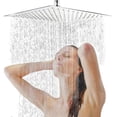 thumbnail image 1 of iPstyle Rainfall Shower Head Brushed Nickel 8 Inch Large Square Shower Bathroom Head, 1 of 7