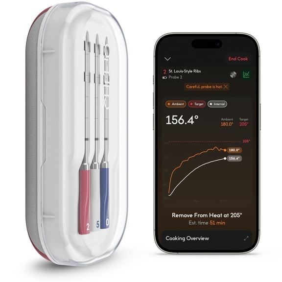 iQ Sense by CHEF iQ - USA 250 Limited Edition Smart Wireless Meat Thermometer, WiFi Unlimited Range, 5 Sensors, 3 Ultra-Thin Probes