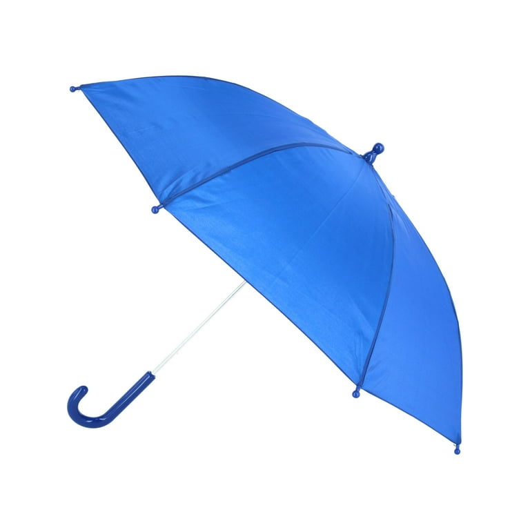 iRain Kid's Solid Color Stick Umbrella with Hook Handle