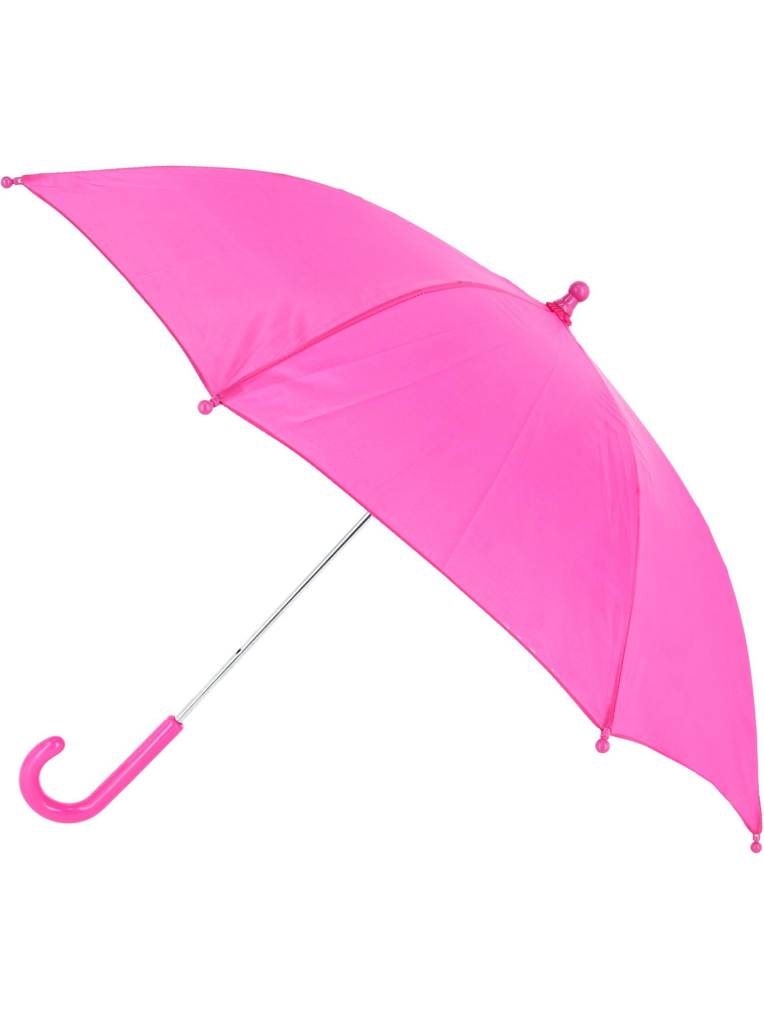 iRain Kid's Solid Color Stick Umbrella with Hook Handle