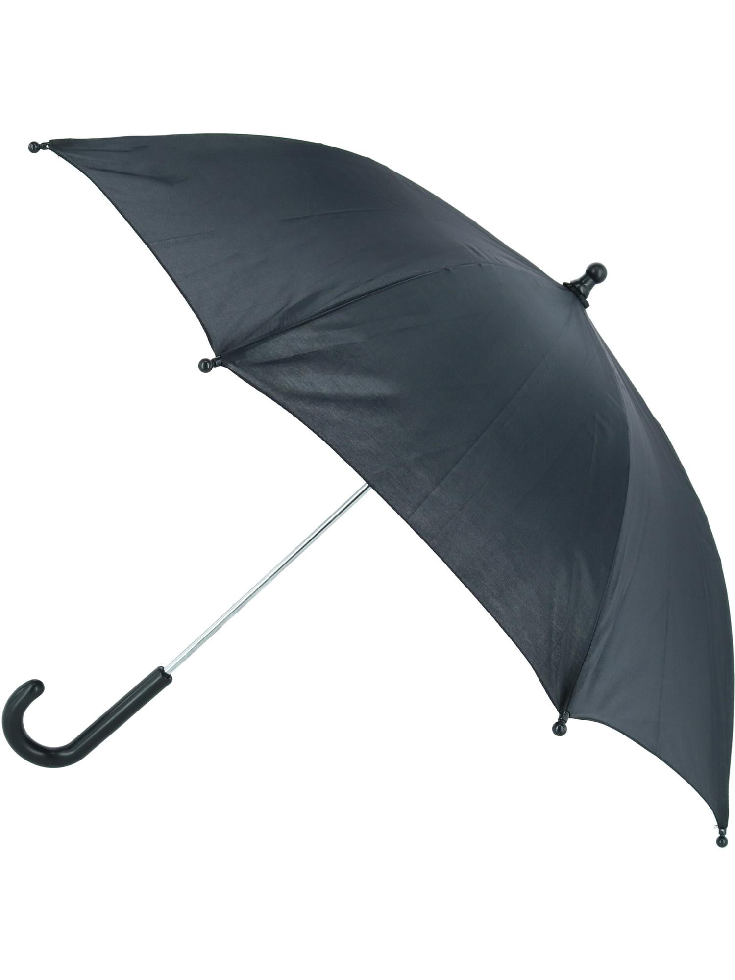 iRain Kid's Solid Color Stick Umbrella with Hook Handle 