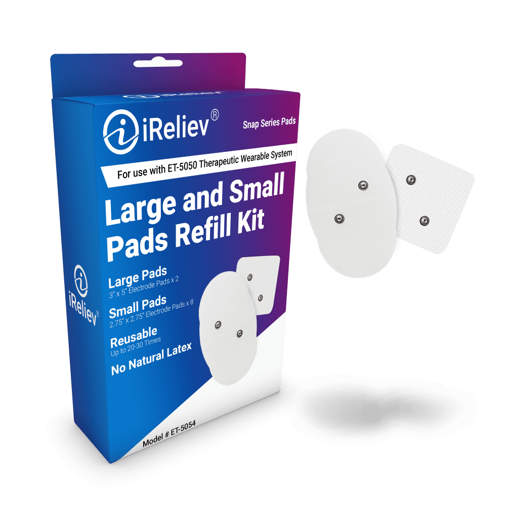 iReliev Wireless Electrode Pads, Large & Small Pads Refill Kit, (8) 2.