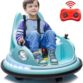 iRerts 12V Bumper Car, Ride on Electric Bumper Car for Kids Toddlers, Battery Powered Ride on Toys with Remote Control, Bluetooth, Music, LED Light, 360°Spin, Gifts for 2-5 Year Old Boys Girls, Blue
