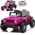 thumbnail image 1 of iRerts 12V Electric Ride on Cars, Powered Ride on Building Block Toys with Remote Control, Electric Truck Car/Kart-Switch Freely, Bluetooth, Music, LED Lights, 4 Wheel Suspension, Rose Pink, 1 of 13