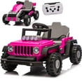 thumbnail image 1 of iRerts 12V Electric Ride on Cars, Ride on Building Block Toys for Toddlers with Remote Control, Electric Truck Car/Kart-Switch Freely, Bluetooth, Music, LED Lights, 4 Wheel Suspension, Rose Pink, 1 of 13